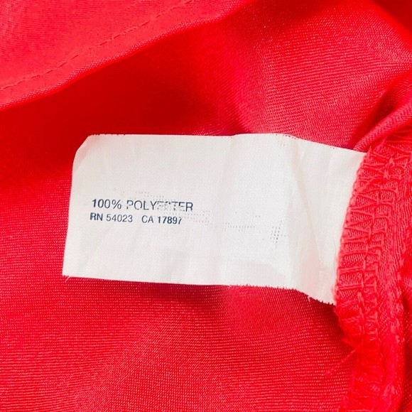 GAP Red Coral Camisole Ruffle Top Elastic Waist Satin Mini Slip Dress Size Large - Picture 8 of 8